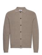 Wool Blend Polo Cardigan Beige Mango