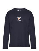 Printed Cotton-Blend T-Shirt Navy Mango