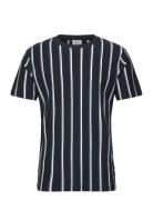 Striped Piqué Tee S/S Navy Lindbergh