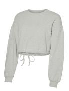 Mlmanon L/S Crop Sweat Top Grey Mamalicious