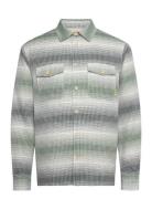 Relaxed Fit Stripe Waffle Shirt Green Scotch & Soda