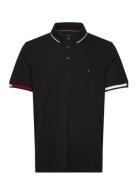 Flag Cuff Slim Fit Polo Black Tommy Hilfiger