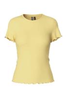 Pcnicca Ss O-Neck Top Jrs Noos Yellow Pieces