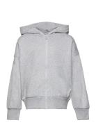 Sweatshirt Hoodie W Zip Solid Grey Lindex