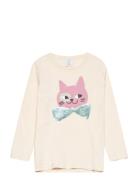 Top L S Placement Print Cat Wi Cream Lindex