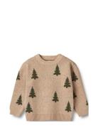 Jacquard Pullover Tree Beige Wheat