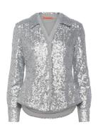 Double Collar Shirt, 2260 Sequins Silver STINE GOYA