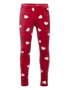 Leggings Velour Aop Hearts Red Lindex