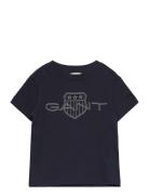 Relaxed Contrast Shield T-Shirt Navy GANT