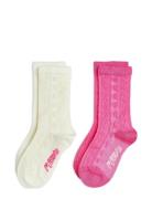 Textured 2-Pack Socks Pink Mini Rodini