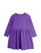 Polka Dot Ls Dress Purple Mini Rodini