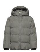 Hood Quilted Coat Khaki Mango