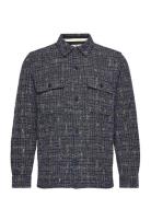 Akoscar Boucle Overshirt Navy Anerkjendt