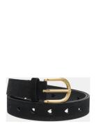 Cut It Out Heart Belt Suede/Leather Black Fabienne Chapot