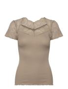 Rwbeatha Capsleeve Regular T-Shirt Beige Rosemunde