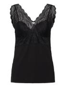 Rwbiarritz Sl Strap Lace Top Black Rosemunde