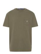 Classic Fit Cotton-Linen Pocket T-Shirt Khaki Polo Ralph Lauren