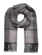 Plaid & Logo-Motif Reversible Scarf Grey Lauren Ralph Lauren