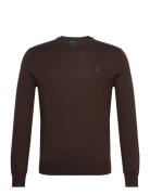 Slim Fit Washable Wool Crewneck Sweater Brown Polo Ralph Lauren