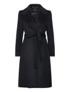 Belted Wool-Blend Wrap Coat Black Lauren Ralph Lauren