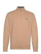 Luxury Jersey Quarter-Zip Pullover Beige Polo Ralph Lauren