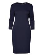 Ponte Three-Quarter-Sleeve Dress Navy Lauren Ralph Lauren