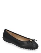 Jayna Pebbled Leather Driver Flat Black Lauren Ralph Lauren