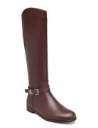 Brooke Burnished Leather Riding Boot Brown Lauren Ralph Lauren