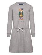 Polo Bear Fleece Dress Grey Ralph Lauren Kids