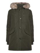 Faux-Fur-Trim Hooded Puffer Coat Khaki Lauren Ralph Lauren