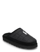 Reade Suede-Trim Quilted Scuff Slipper Black Polo Ralph Lauren