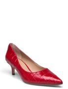 Adrienne Crocodile-Embossed Leather Pump Red Lauren Ralph Lauren