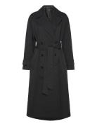 Long Over D Double-Breasted Trench Coat Black Mango