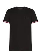 Global Stripe Cuff Tee Black Tommy Hilfiger