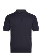 100% Cotton Braided Knitted Polo Shirt Navy Mango