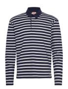 Striped Polo Shirt Long Sleeves Héritage Navy Armor Lux