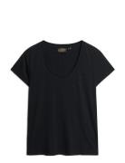 Scoop Neck Tee Black Superdry