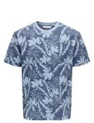 Onsperry Life Reg Leaf Aop Ss Tee Noos Blue ONLY & SONS