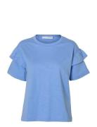 Slfrylie Ss Florence Tee M Noos Blue Selected Femme