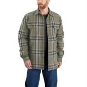 Carhartt Men's Flannel Sherpa Lined Shirt Jacket Basil