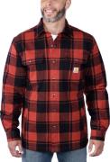 Carhartt Men's Flannel Sherpa Lined Shirt Jacket Red Ochre