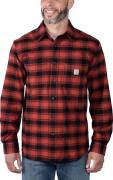 Carhartt Men's Flannel Long Sleeve Plaid Shirt Red Ochre