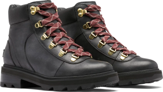 Women's Lennox Hiker Stkd Wp Black,WarpRed