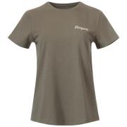 Bergans Women's Nordmarka Organic Cotton Print Tee Green Mud