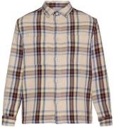 Knowledge Cotton Apparel Checked Overshirt Brown Check