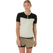 Asics Women's Fujitrail Short Sleeve Top Oatmeal/Performance Black