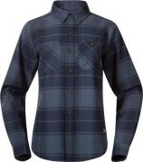 Bergans Women's Nordmarka Flannel Shirt Granite Blue/navy Blue Check