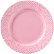 Lyngby Porcelæn Rhombe lunchtallrik 21 cm Rosa