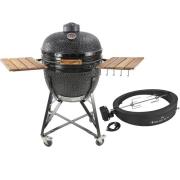 Kamado Sumo Maxi kolgrill, svart + grillmästarens rotisseri och pizzau...