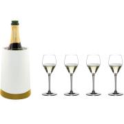 Riedel Summer Set Proseccoglas med vinkylare, vit/guld